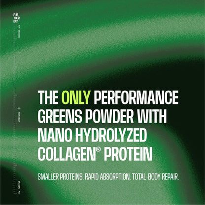 Frog Fuel Performance Greens Protein Powder – Nano-Hydrolyzed Protein, 9g Protein, 5B CFU Probiotics, Lemon Lime, 30 Servings