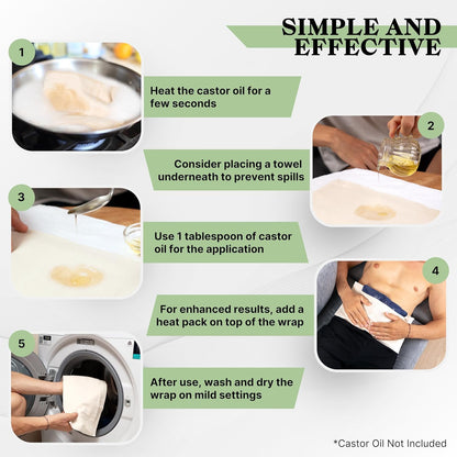 Natural Cotton Flannel Castor Oil Wrap for Liver Detox – 4-Piece Pack