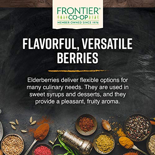 Frontier Co-op Dried Elderberries — European Whole, Non-GMO, Kosher, 16 oz (Pack of 2)