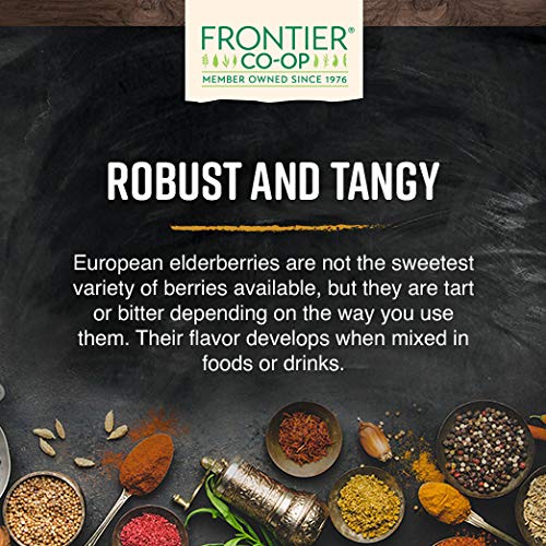Frontier Co-op Dried Elderberries — European Whole, Non-GMO, Kosher, 16 oz (Pack of 2)