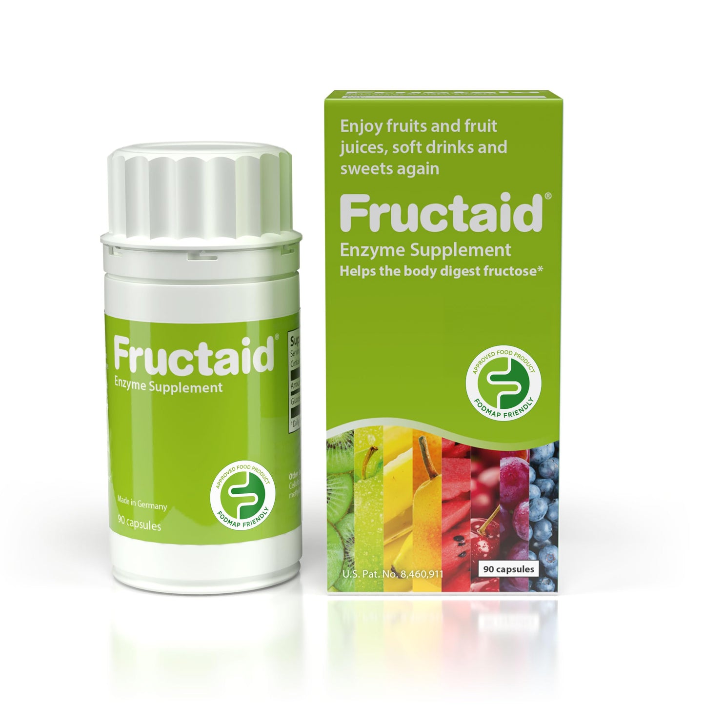 Fructaid Enzyme Supplement - 90 Capsules | Digest Fructose Easily, Gluten-Free & Lactose-Free