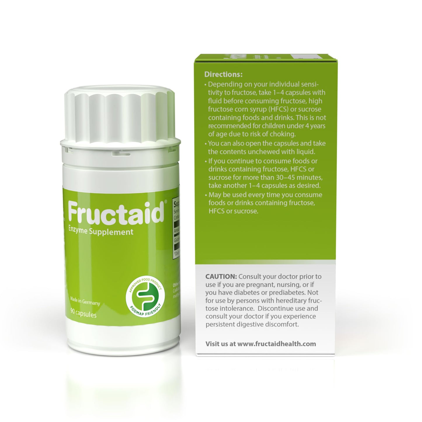 Fructaid Enzyme Supplement - 90 Capsules | Digest Fructose Easily, Gluten-Free & Lactose-Free