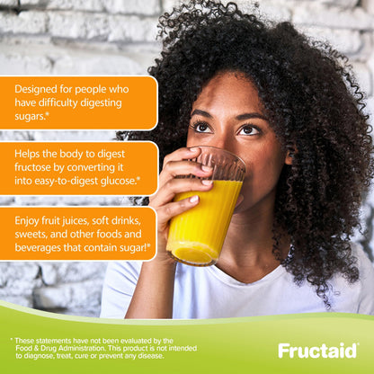 Fructaid Enzyme Supplement - 90 Capsules | Digest Fructose Easily, Gluten-Free & Lactose-Free