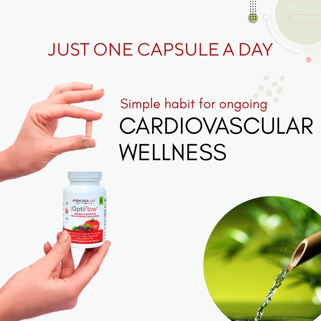 Bricker Labs OptiFlow Blood Circulation Vitamins – Naturally Supports Healthy Blood Flow, 30 Capsules