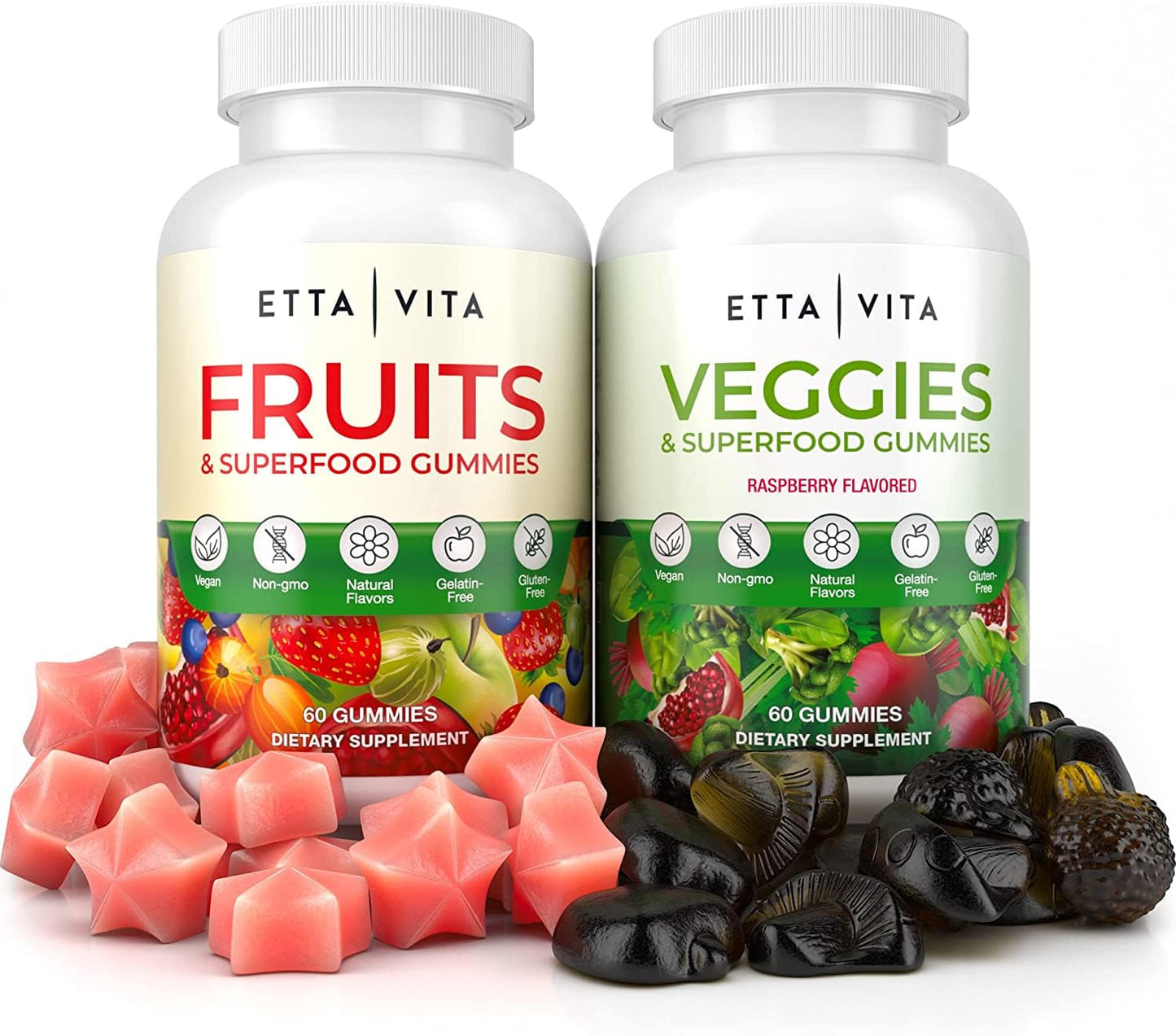 Etta Vita 120 Chews Super Greens Gummies | 9 Superfruits & 30 Veggies