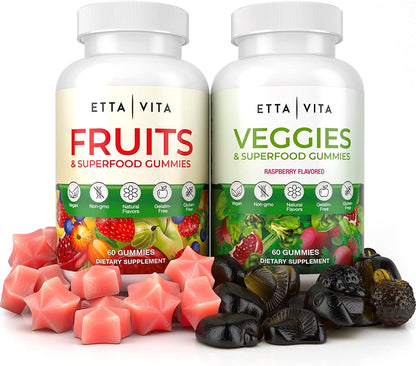 Etta Vita 120 Chews Super Greens Gummies | 9 Superfruits & 30 Veggies