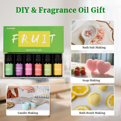 Fruit Fragrance Oils – Aromtopia 6x10ml | Premium IFRA-Standard Fragrance Oils for Candle, Soap & Diffuser