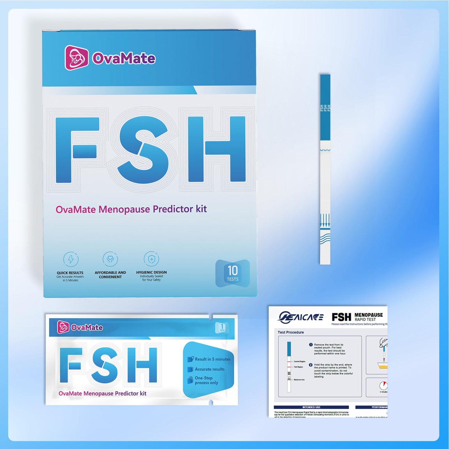 Menopause Rapid Test – FSH Hormone Test at Home (10 Strips)