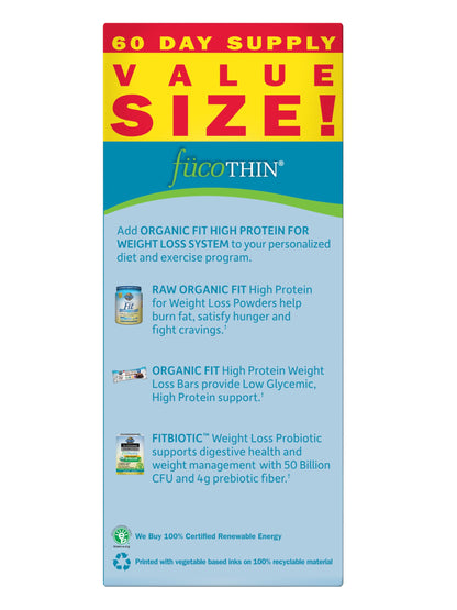 Garden of Life FucoThin Fucoxanthin Supplements – Non-Stimulant Fat Burner, 180 Count