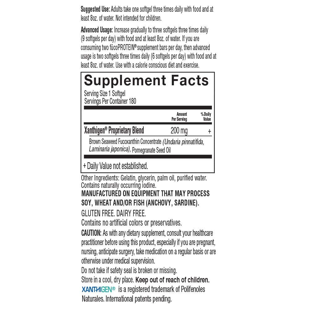 Garden of Life FucoThin Fucoxanthin Supplements – Non-Stimulant Fat Burner, 180 Count