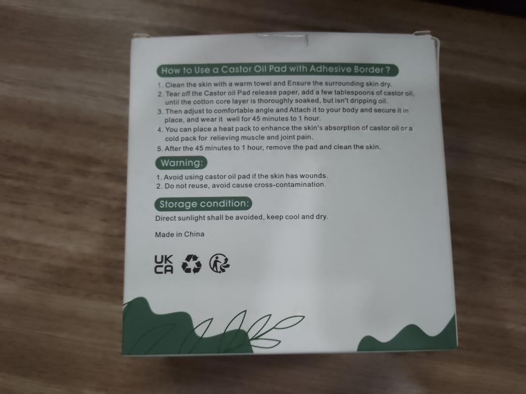 Organic Castor Oil Pack Wrap - Self-Adhesive & Reusable