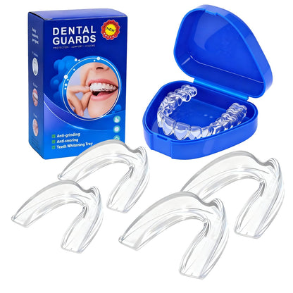 Fullaye Mouth Guard for Teeth Grinding at Night - Food-Grade & Comfortable Safety Mouth Guard (4 Packs)
