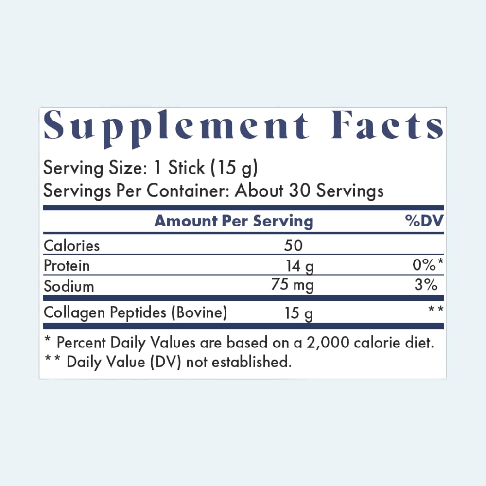 FullWell Hydrolyzed Collagen Stick Packs – 15g Per Serving, Unflavored, Grass-Fed, 30 Servings