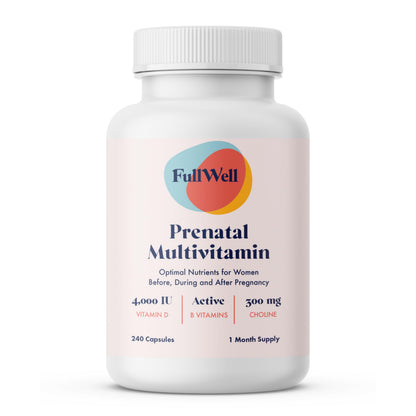 FullWell Prenatal Vitamins | Choline, Folate & Vitamin D for fetal growth | 26+ nutrients