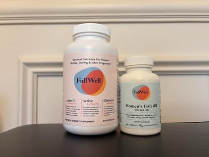 FullWell Prenatal Vitamin + DHA | 26+ Nutrients, Non-GMO, 30 Servings
