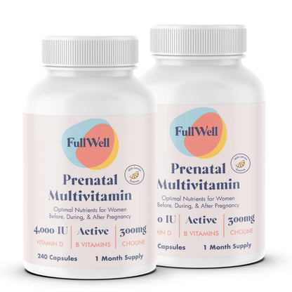 FullWell Prenatal Vitamins Lemon – 60 Servings, 26 Nutrients, Dietitian & OBGYN Approved
