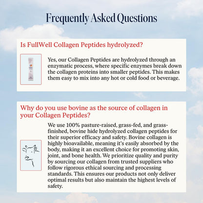 FullWell Hydrolyzed Collagen Stick Packs – 15g Per Serving, Unflavored, Grass-Fed, 30 Servings