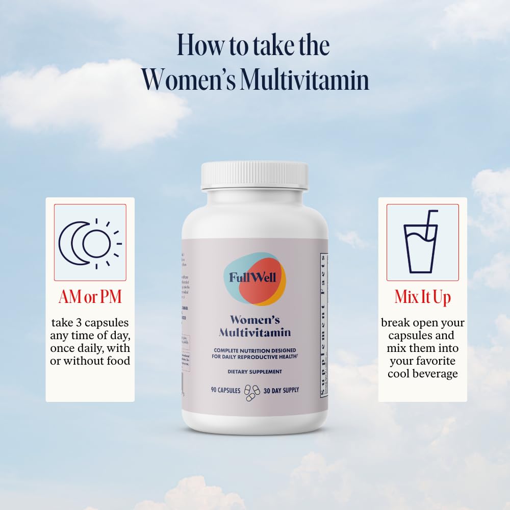 FullWell Women’s Multivitamin for Hormone & Reproductive Health | CoQ10, Magnesium & PQQ, 30 Servings
