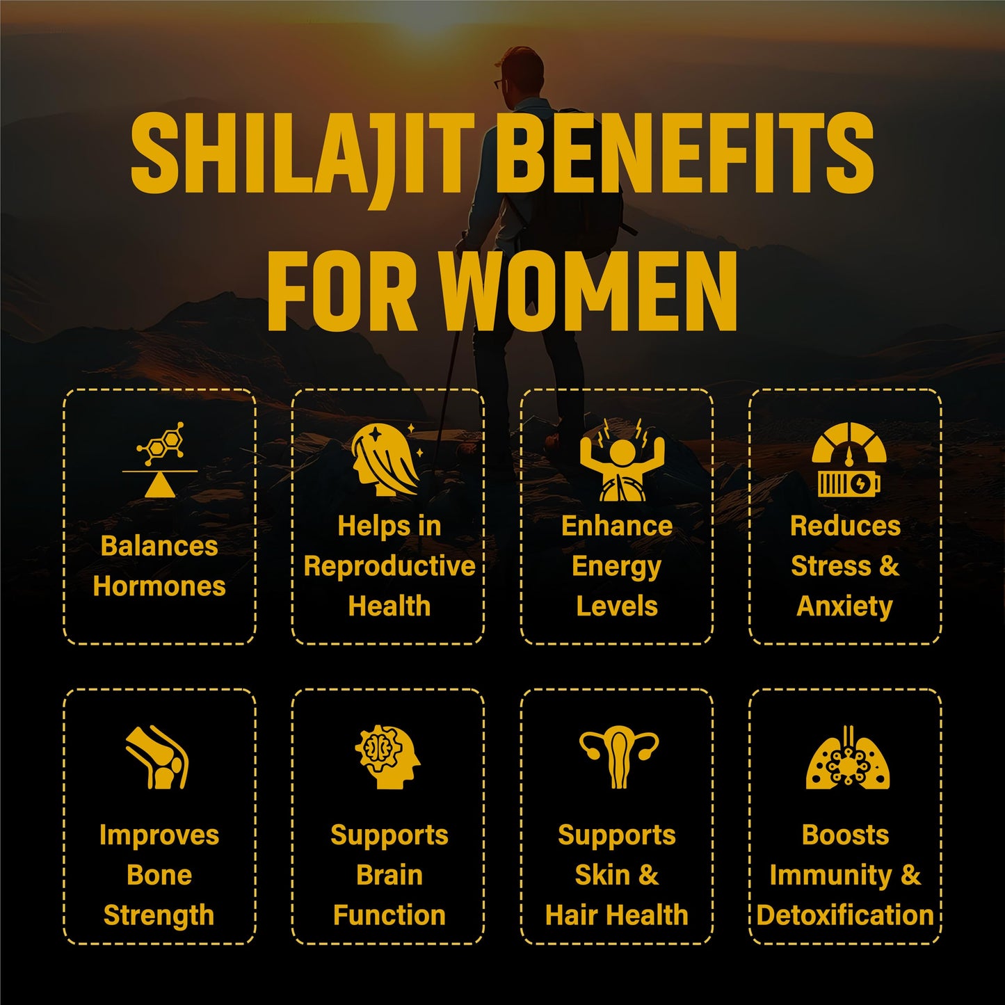 Premium Black Shilajit 750,000mg for Men & Women – 150 Capsules