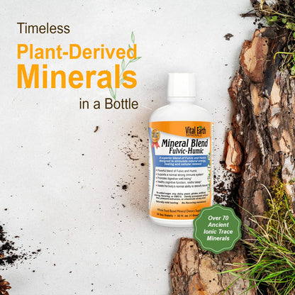 Vital Earth Minerals Fulvic Humic Mineral Blend Liquid 2-Pack – 70+ Trace Minerals & Electrolytes