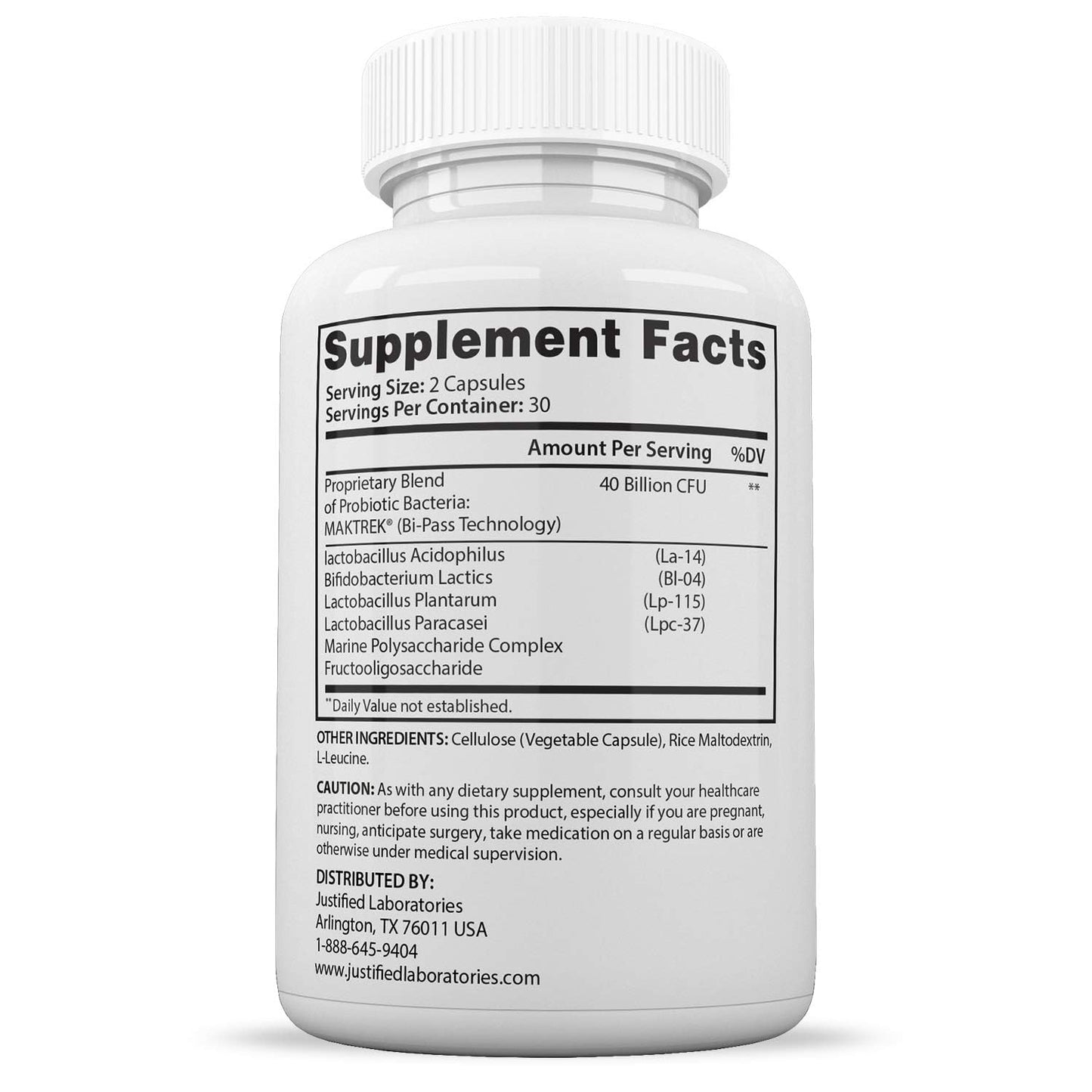Justified Laboratories Fungus Clear Max Pills – 40 Billion CFU Probiotic, 60 Capsules