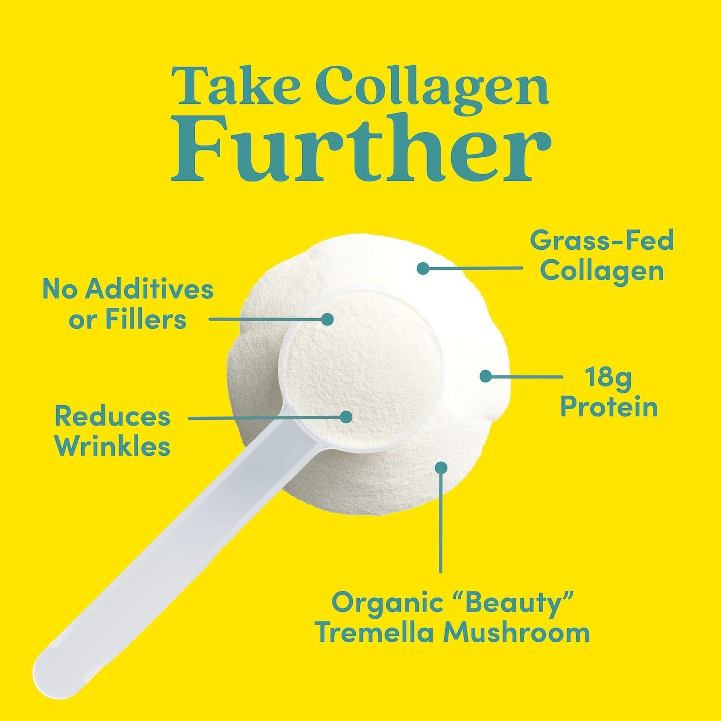 Further Food Vanilla Collagen Peptides with Tremella – Grass-Fed, 20g per Serving, 22.22 oz