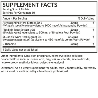 Futurebiotics Chill Pill + Ashwagandha, Rhodiola, St. John’s Wort, & L-Theanine - Non-GMO, 120 Vegetarian Tablets