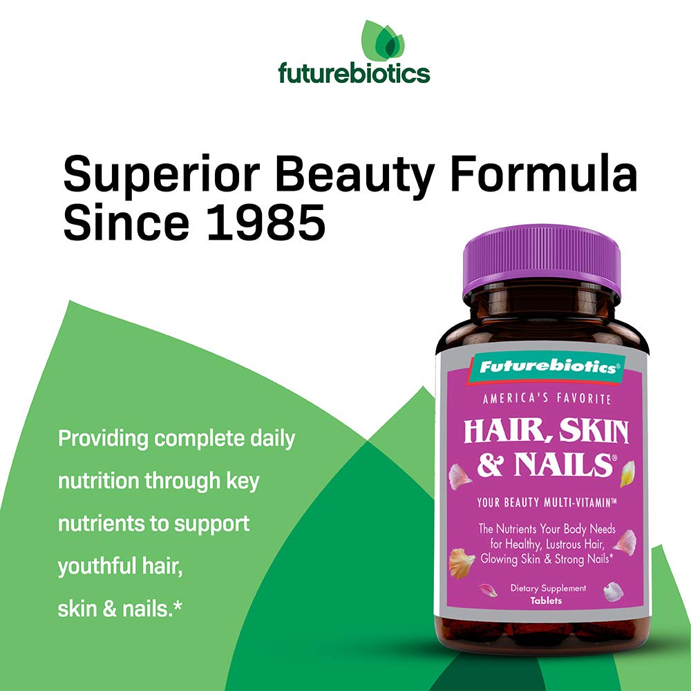 Futurebiotics Hair, Skin & Nails Beauty Multivitamin with Biotin – 180 Tablets (Pack of 2)