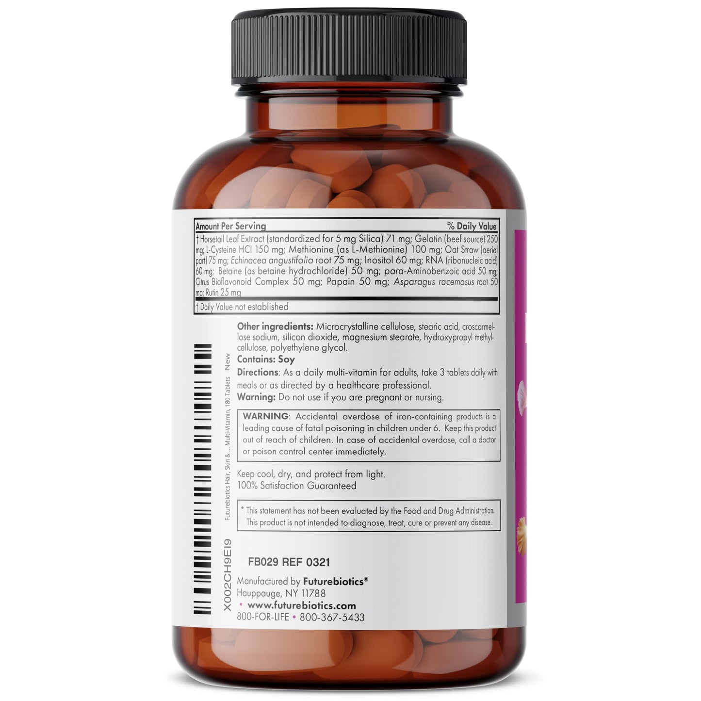 Futurebiotics Hair, Skin & Nails Beauty Multivitamin with Biotin – 180 Tablets (Pack of 2)