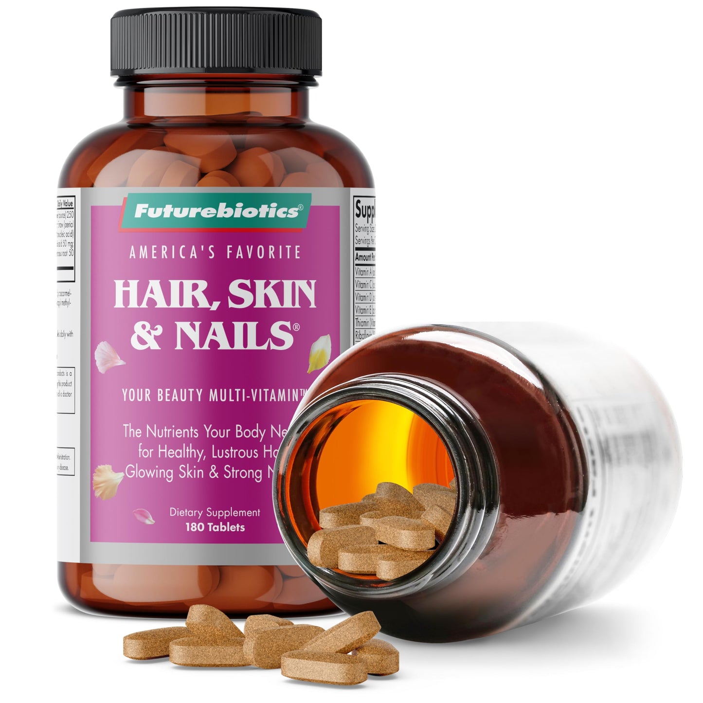 Futurebiotics Hair, Skin & Nails Beauty Multivitamin with Biotin – 180 Tablets (Pack of 2)