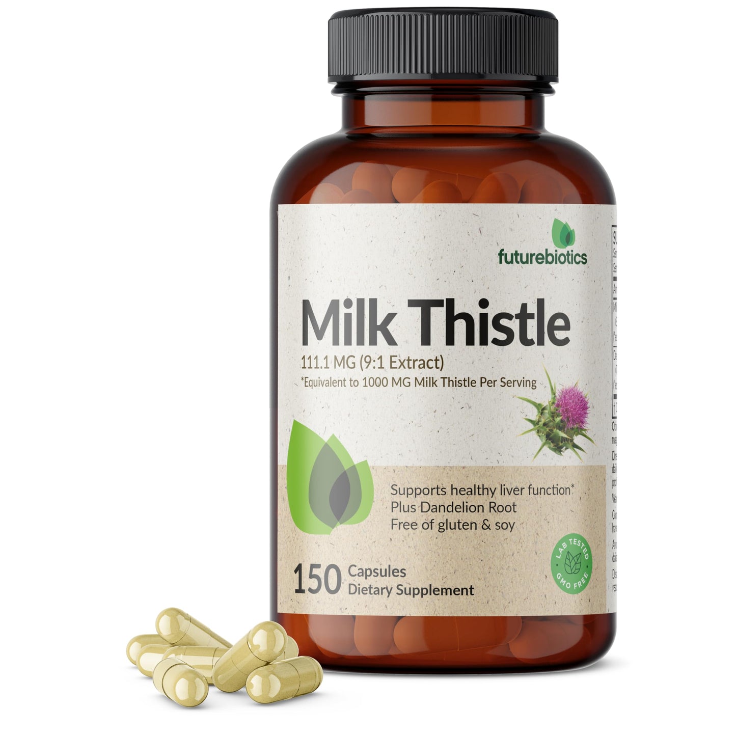 Futurebiotics Milk Thistle Silymarin Marianum & Dandelion Root – Liver Health (150 Capsules)