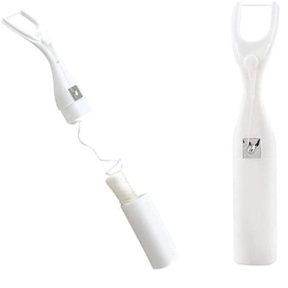 FveBzem Dental Floss Holder with 50m Waxed Floss – Ergonomic Interdental Tool