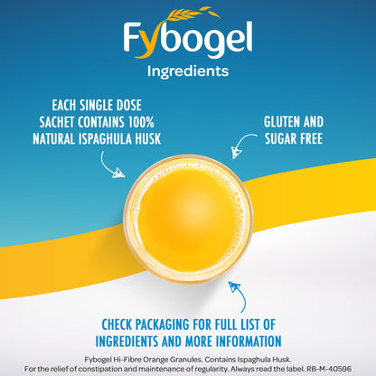 Fybogel Hi Fibre Sachets Orange Flavour 30 | Gentle Fibre Drink for Regularity