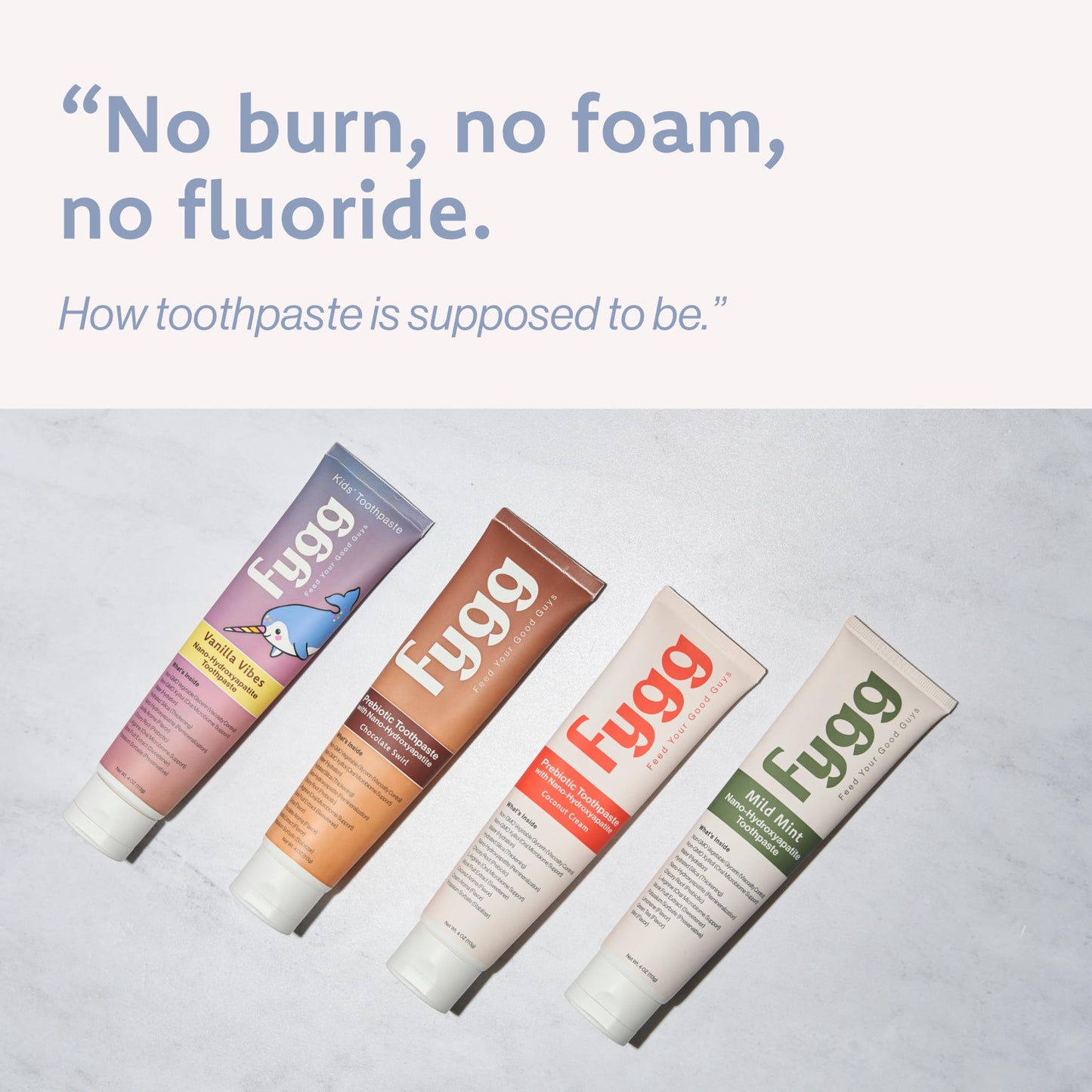 Fygg Nano Hydroxyapatite Toothpaste - Vanilla Vibes (4 Oz) | Fluoride-Free