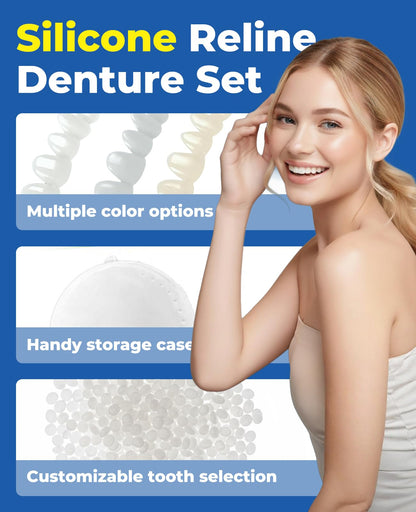 Gaahkai 12PCS Missing Tooth Replacement Kit, Temporary Moldable Thermal Beads Veneers Teeth for Filling the Gap