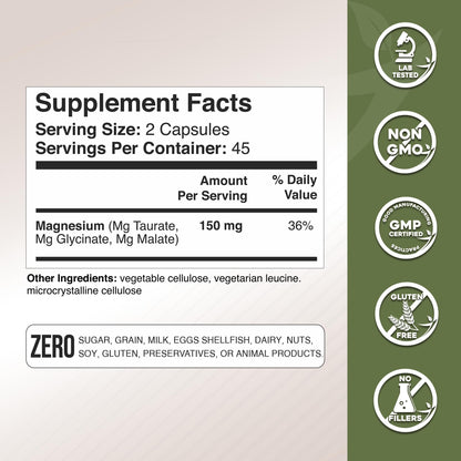 Gade Nutrition Magnesium Triple Complex | Glycinate, Malate & Taurate