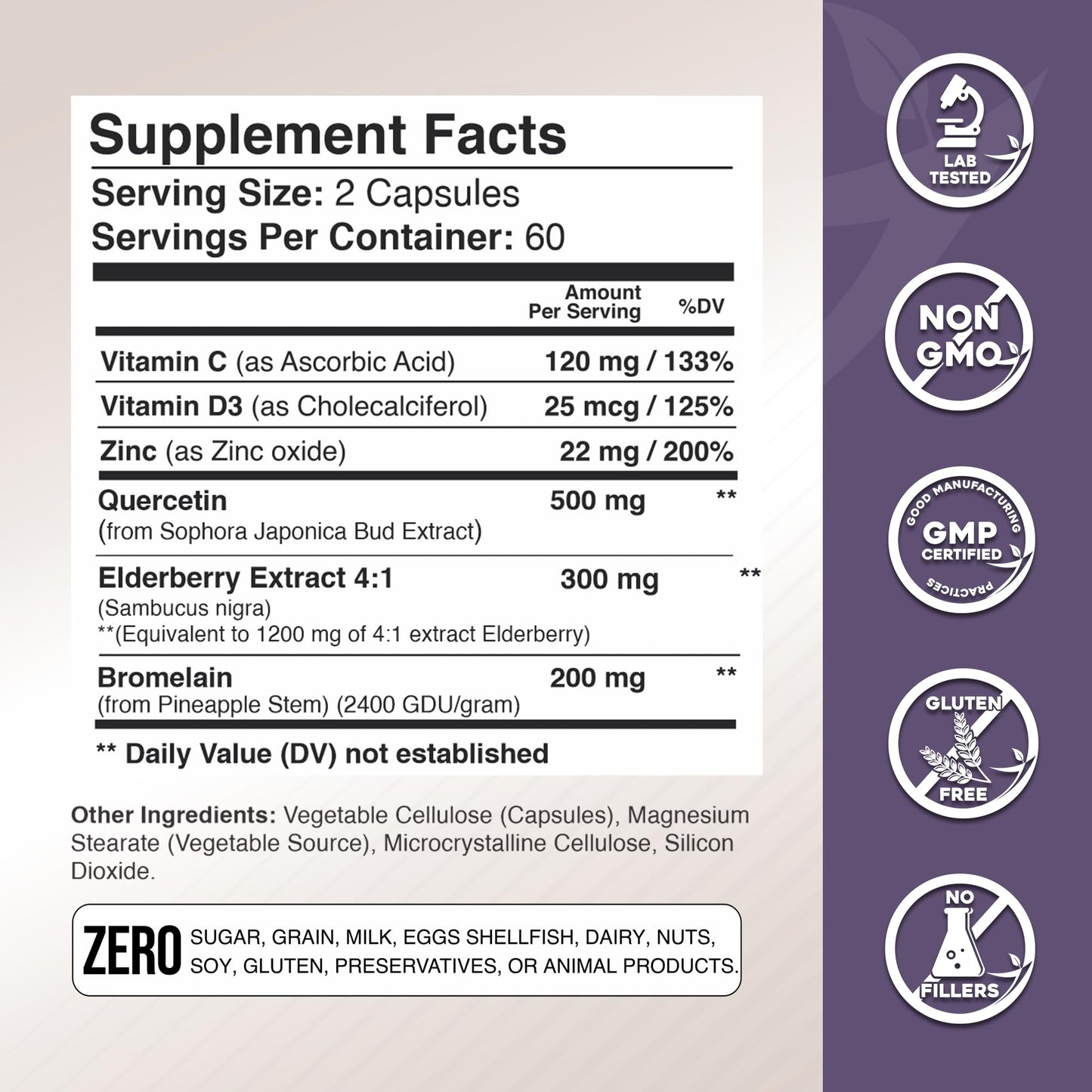 Gade Nutrition Quercetin with Bromelain & Elderberry | Immune Support (6 Months)