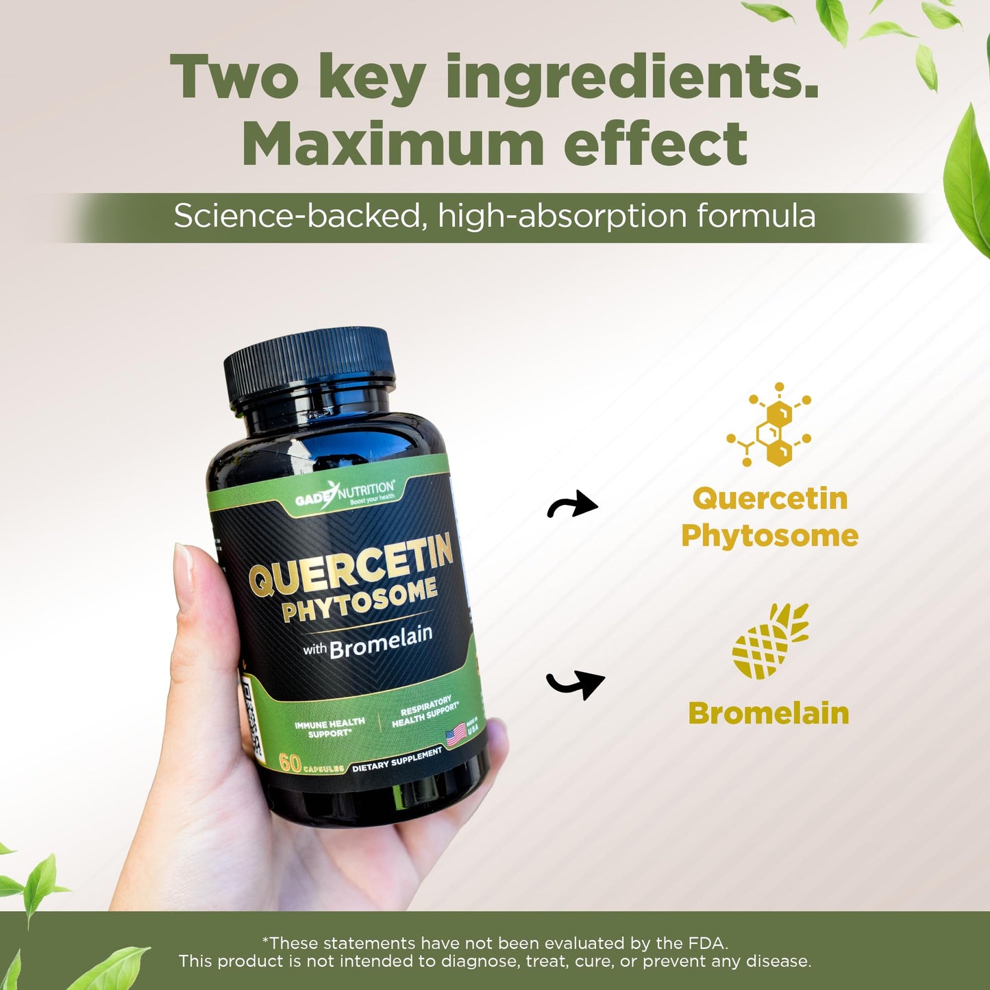 Gade Nutrition Quercetin Phytosome with Bromelain – 95% Purified, 50x Absorption