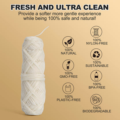 Gaia Guy Silk Dental Floss with Bamboo Holder – 2x33yds, Compostable Pure Silk, Refill & Reusable Case | Plastic-Free