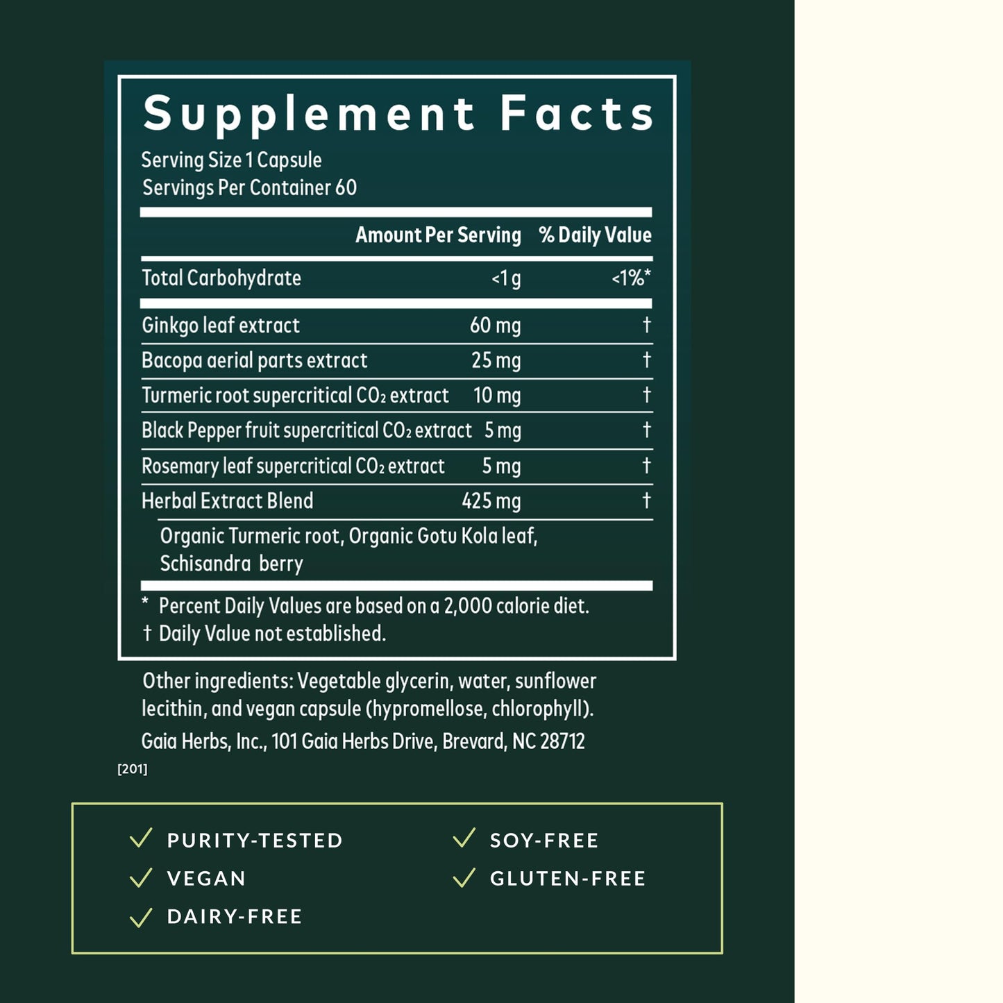 Gaia Herbs Agile Mind – Brain Support with Turmeric, Bacopa, Black Pepper & Ginkgo Biloba | 60 Vegan Liquid Phyto-Capsules