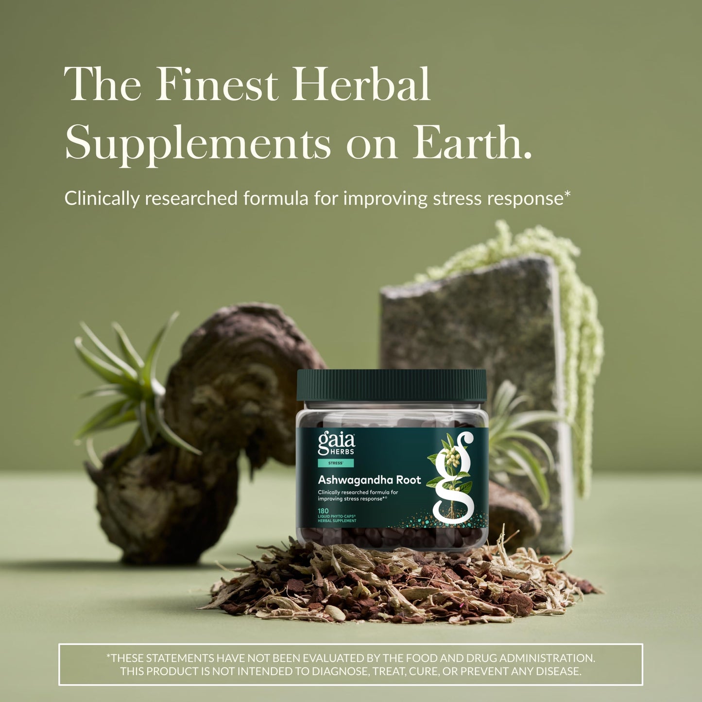 Gaia Herbs Ashwagandha Root - Stress Relief & Sleep Support, 180 Vegan Liquid Phyto-Caps (90 Servings)