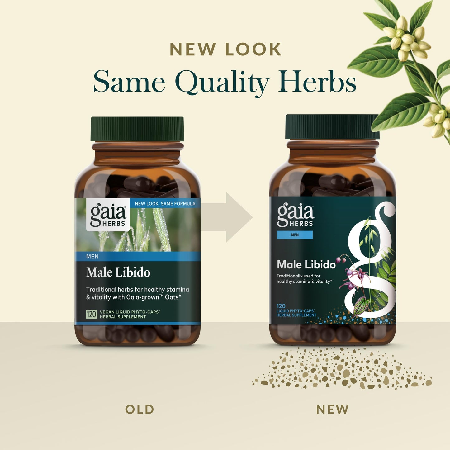 Gaia Herbs Male Libido - Herbal Vitality Support with Saw Palmetto, Horny Goat Weed & Oats | 120 Vegan Liquid Phyto-Capsules