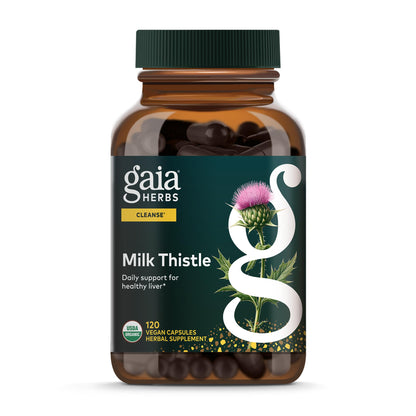 Gaia Herbs Milk Thistle - Liver Support Supplement | 120 Vegan Capsules