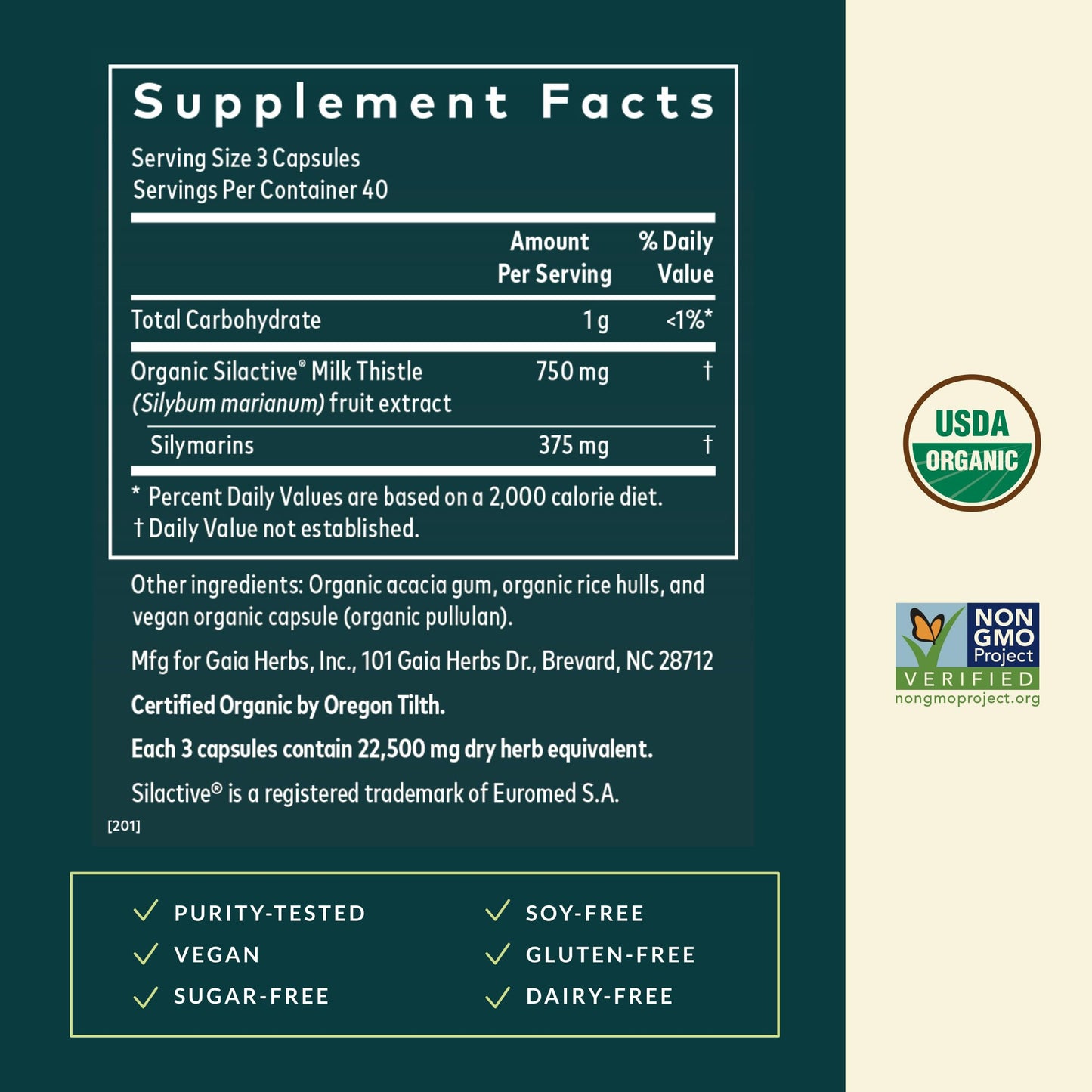 Gaia Herbs Milk Thistle - Liver Support Supplement | 120 Vegan Capsules