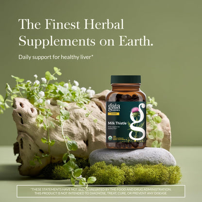 Gaia Herbs Milk Thistle - Liver Support Supplement | 120 Vegan Capsules