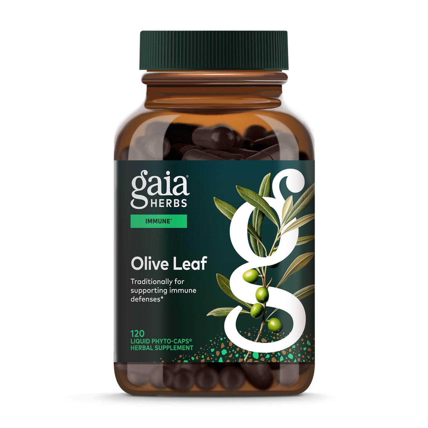 Gaia Herbs Olive Leaf - Traditional Immune Support with Oleuropein | 120 Vegan Liquid Phyto-Caps