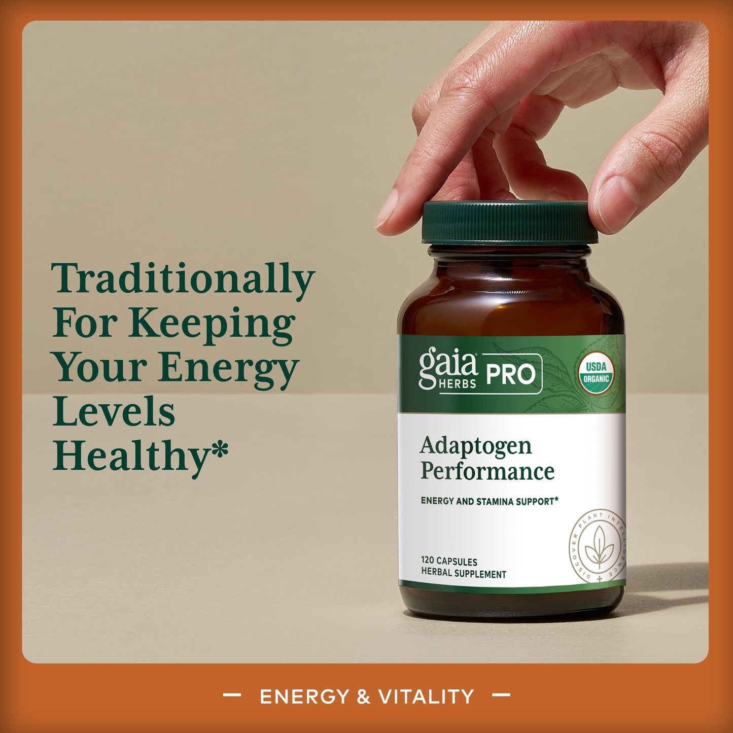 GAIA HERBS PRO Adaptogen Performance - Endurance & Energy Support with Cordyceps & Ashwagandha (120 Capsules, 60 Servings)