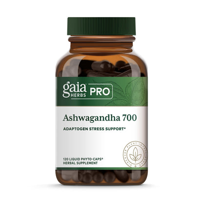 GAIA HERBS PRO Ashwagandha 700 - Immune Support & Calm, 120 Liquid Phyto-Caps (60 Servings)