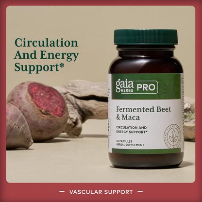 GAIA Herbs PRO Fermented Beet & Maca – Energy & Circulation Support (60 Capsules)