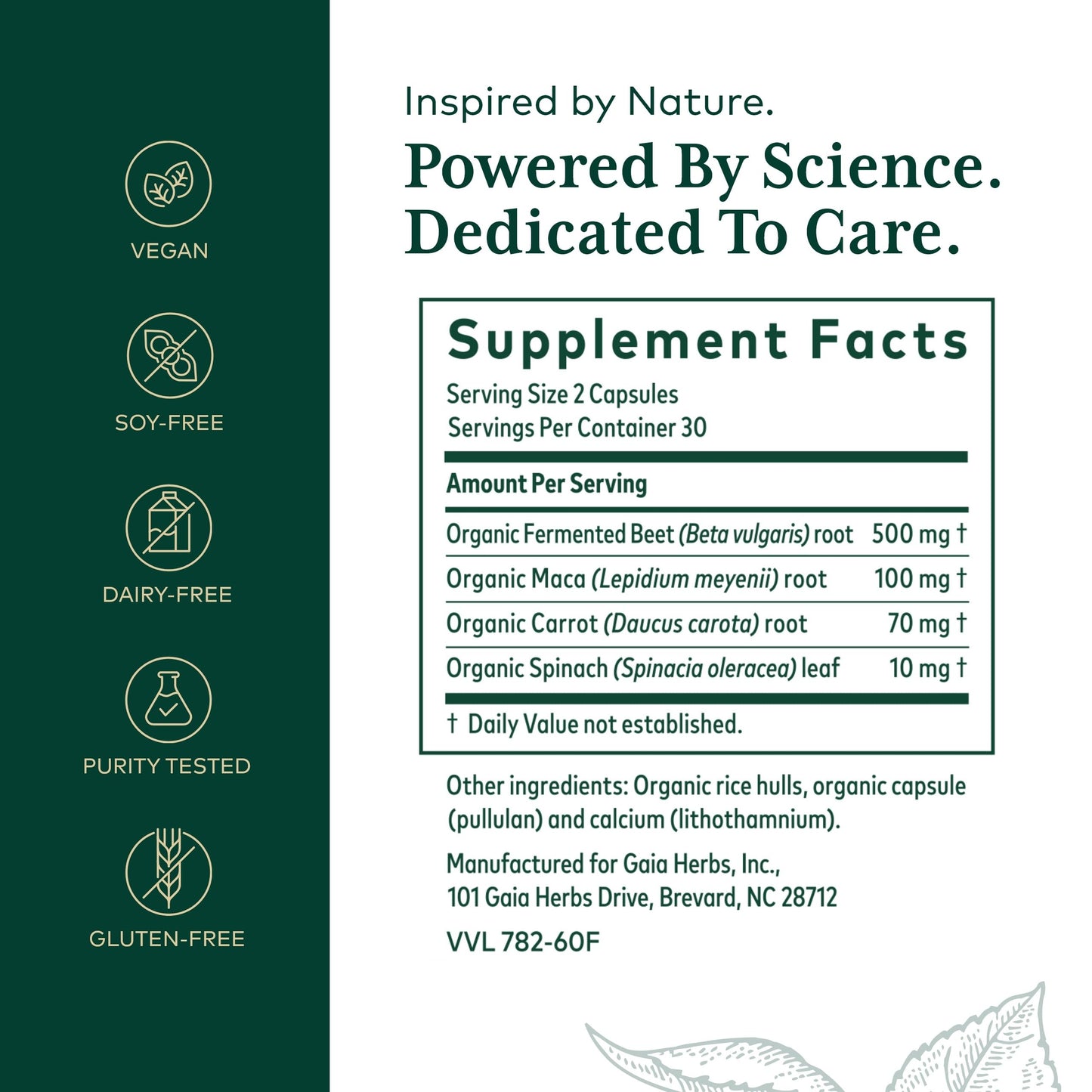 GAIA Herbs PRO Fermented Beet & Maca – Energy & Circulation Support (60 Capsules)